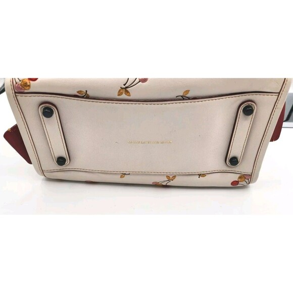 Coach Rogue 25 in Glitter Multi Cherries Print Chalk And Red Leather Bag 21636 - Picture 7 of 8